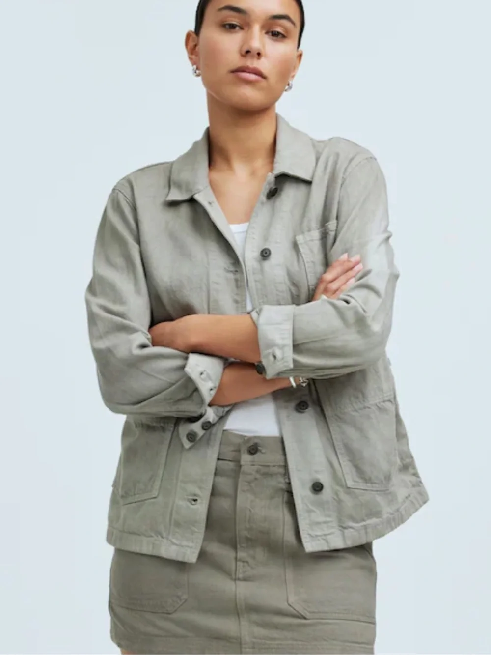 Madewell x MN Dye Studio Denim Chore Coat Hand Dyed Jacket Beige XS NWT